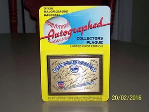 Los Angeles Dodgers 1977 Plaque World Series Vintage Facsimile Auto 4 x 3 LA NEW - Picture 1 of 1