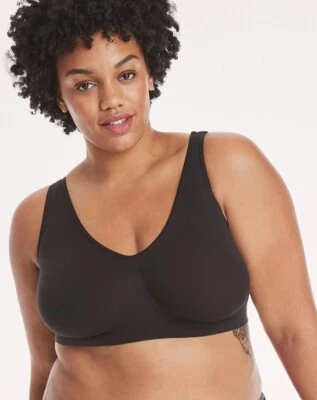 Hanes Cozy Seamless Women's Wireless Bra, Black, 3XL - Image 1 of 4