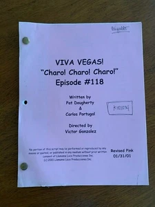 Cast Shooting Script VIVA VEGAS! Ep 18 Telemundo Comedy - "Charo! Charo! Charo!" - Picture 1 of 4