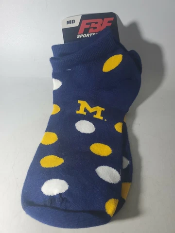 Michigan Wolverines NCAA Adult Socks Size Medium 5-10 New No Show Cover