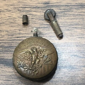 ORIGINAL WWI TRENCH ART TYPE CIGARETTE LIGHTER-EAGLE W/STARS & FEDERAL SHIELD - Picture 1 of 7