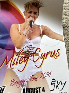 Miley CYRUS SIGNED POSTER 2014 “Bangerz Tour” autographd concert Sexy Pittsburgh - Picture 1 of 7