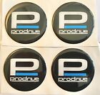 ALLOY WHEEL PFF7 PRODRIVE DOMED RESIN CENTRE CAP STICKERS X4 GT1 GREY WHITE 45mm