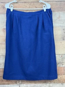 Vintage Mark Reed exklusiver gerader Wollrock Größe 12P blau gefüttert - Bild 1 von 4