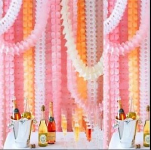 Hanging Paper Garlands Flora Chain Wedding Party Ceiling Banner Decoration 3.6m