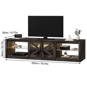 Farmhouse TV Stand for 65 inch TV Entertainment Center TV Media Console Cabinet - Picture 1 of 11