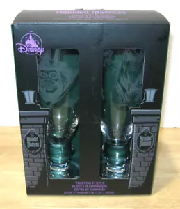 Disney Parks ~ Haunted Mansion Toasting Flutes w/ Hatbox Ghost & Bride ~ NEW NIP - Picture 1 of 4