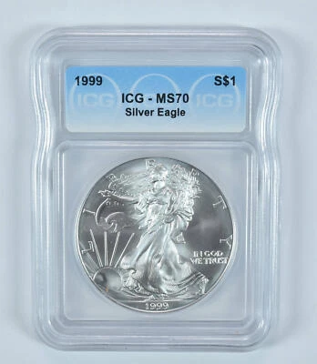 American Silver Eagle MS70 ICG 1999 Foto 1 de 4
