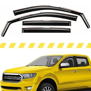 Sun Rain Visors Wind Rain Guards for 2019-2023 Ford Ranger SuperCrew - Picture 1 of 9