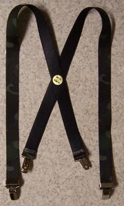 Suspenders Children 1"x30" FULLY Elastic Jungle Woodland Camouflage NEW Made USA - Picture 1 of 1