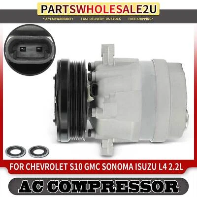 Compresor de aire acondicionado con compresor V7 para Chevrolet S10 GMC Sonoma 98-03 Isuzu Hombre Foto 1 de 4