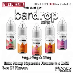 Bar Drop E-Liquids Bar Drop Extra Strong Disposable Type Flavours in a Refill - Picture 1 of 54