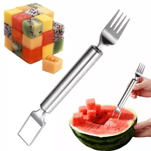 3PCS Watermelon Slicer Cutter 2-in-1 Fork Stainless Steel Fruit Cutting Artifact - Picture 1 of 12