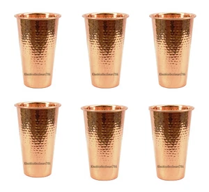 Reines Kupfer Trinkwasser Trinkbecher Glas gehämmert Ayurveda gesundheitliche Vorteile 400ML - Bild 1 von 6