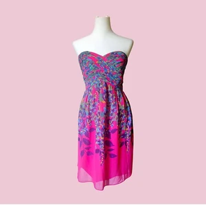 Pink lila Cocktailkleid Trägerlos romantisch floral Chiffon Prom party, Coast 38 - Bild 1 von 10