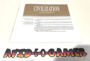 Sid Meier's Civilization (Microprose, IBM) Inserts: Technical Supplement Manual - Bild 1 von 7