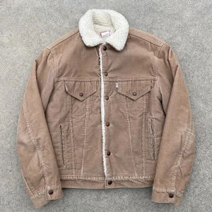 Vintage Levi's Cord Sherpa gefütterte Trucker Jacke Herren Gr. 38 70608-1523 70er/80er - Bild 1 von 8