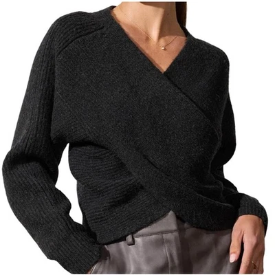 Pullover Anthropologie Shimmer Surplice negro talla XS Foto 1 de 4