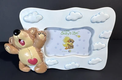 Little Suzy’s Zoo Bear Picture Frame 3.5x5 Cloud Design Nursery Baby Gift - Image 1 of 4