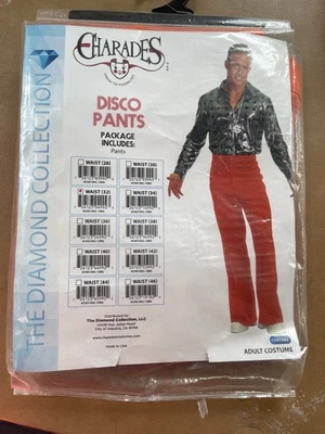 PANTALONES DISCO DE Halloween por Charades Colección Diamante Años 70 Travolta Dance ¡Nuevos! Foto 1 de 4