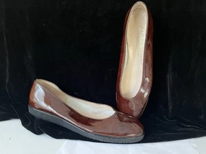 Salvatore Ferragamo rotbraune bequeme Lack-Slipper Gummisohle 8 AA - Bild 1 von 11
