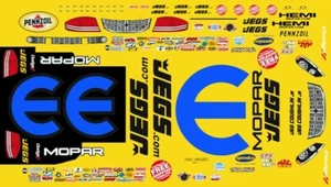 Dodge Avenger JEGS 2013 Campeón del Mundo Pro Stock 1/64th HO Escala Slot Car Decalcomanías - Imagen 1 de 2