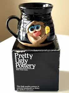 Tazza da caffè in ceramica Pitty Ugly Pottery Art Silly Face made in Gallese vintage anni 70 - Foto 1 di 16
