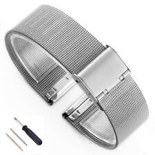 Mesh-Uhrenarmband Milanaise Armband Edelstahl Silbern Metall 12 14 16 18 20 22mm