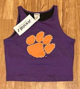 Canotta donna Clemson Tigers taglia small crop top supporto integrato nuova con etichette - Foto 1 di 6