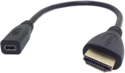 Connettore Cavo Adattatore Micro HDMI Femmina a HDMI Maschio per Tablet Cellulare 20cm - Immagine 1 di 4