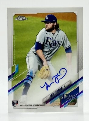 2021 Topps Chrome Josh Fleming RC Auto Tampa Bay Rays - Image 1 of 2