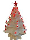 🎄VTG Mold White Ceramic Christmas Tree 2 piece 10.5/11",electric,original Light