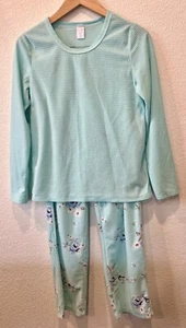 Women's Adonna Two Piece Pajama / Sleep Set Green Floral Design Size XS - Picture 1 of 6
