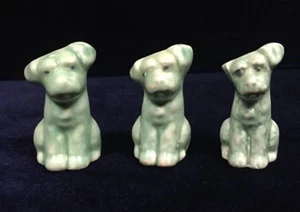 Two Vintage Green Puppy Dogs One Stamped England Possible Sylvac Plus one other - Picture 1 of 6