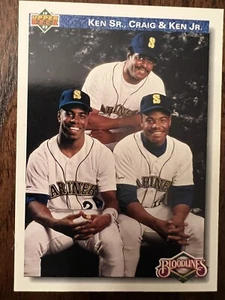 1992 Upper Deck - Bloodlines #85 Ken Griffey Jr, Ken Griffey, Craig Griffey (RC) - Picture 1 of 2