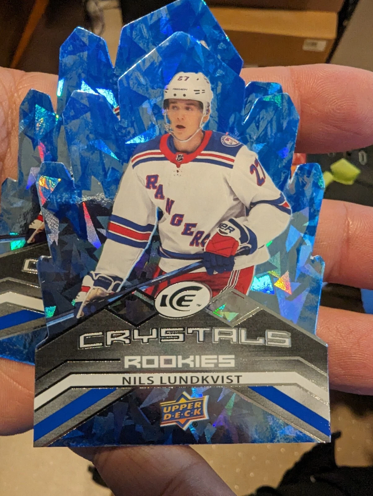 21/22 UD UPPER DECK ICE NILS LUNDKVIST CRYSTALS RC ROOKIE INSERT #62