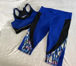 Leggings da donna multicolore Capris canotta sportiva taglia M media ottime condizioni - Foto 1 di 8