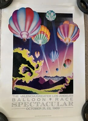 Vintage Poster The Valencia/Greater Los Angeles Balloon Race 1989 18”x24” - Image 1 of 4