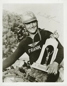 Fotografía Frank Campeón de Moto Harley Davidson Original Firmado De Colección - Imagen 1 de 1