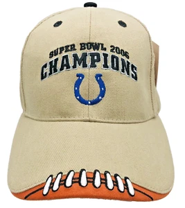 New Reebok Indianapolis Colts Super Bowl XLI Champions Hat 2006 Tan Adj. - Picture 1 of 12