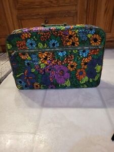 Vintage Flower Power Retro Suitcase Luggage 60s-70's BoHo Hippee