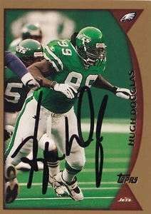 Tarjeta Topps 1998 firmada automáticamente por Hugh Douglas 219 New York Jets Philadelphia Eagles - Imagen 1 de 3