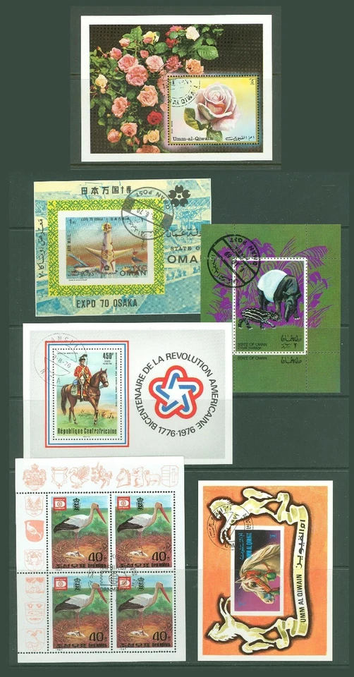 Block G36 Diff Countries 6s/s used Flowers Roses Animals Horses Birds - Image 1 of 1