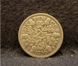 1936 Great Britain silver 6 pence, George V, KM-832 (GB13) - Picture 1 of 6