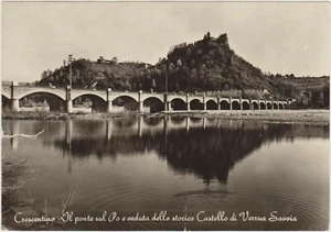 CRESCENTINO - IL PONTE SUL PO E LO STORICO CASTELLO VERRUA SAVOIA (VERCELLI)1956 - Imagen 1 de 1