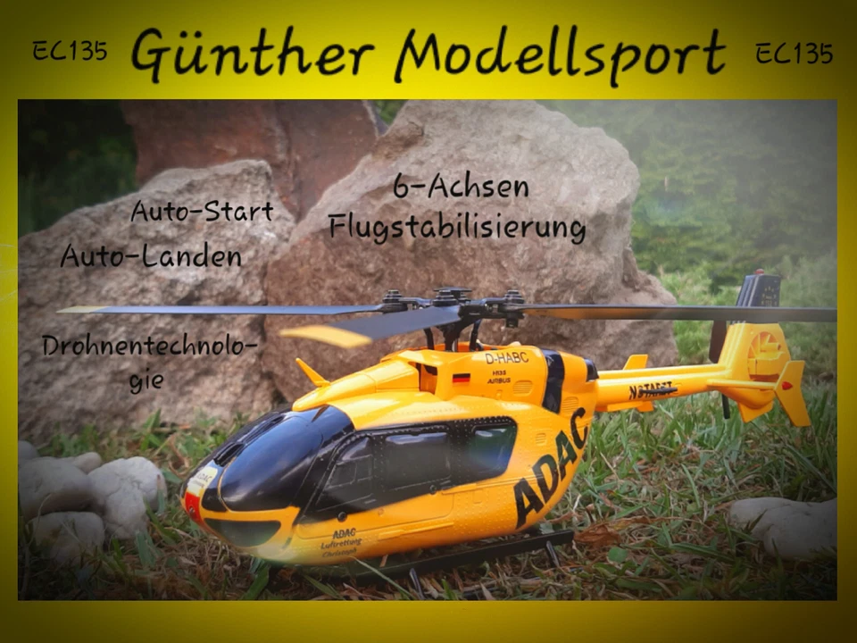 Pichler EC135 ADAC RTF Helicopter - Gelb (15570)