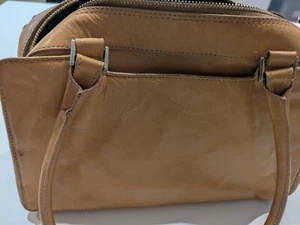 KAREN MILLEN Ladies Medium Beige Mock Croc Casual Tote Hand Bag PRE-LOVED - Picture 1 of 2