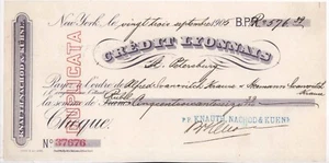 'Knauth, Nachod & Kühne' New York 1903 Check St. Petersburg Russia Turkestan - Picture 1 of 2