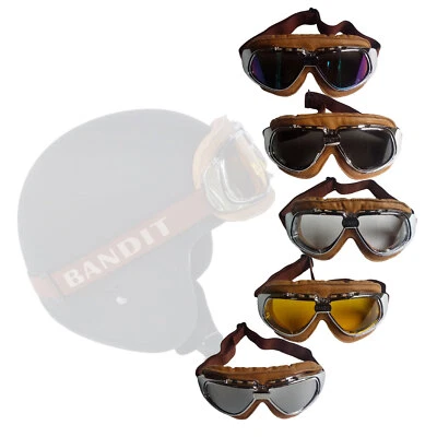 Bandit Helmets Motorradbrille Goggles braun Schutzbrille Jethelme Motocross Quad - Image 1 of 3