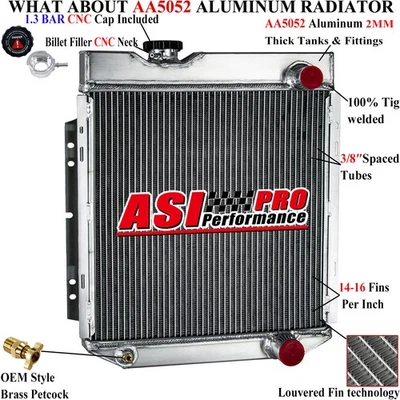 3 Rows Radiator fit 1965-1966 Ford Mustang;60-65 Falcon Ranchero Manual MT Foto 1 de 4